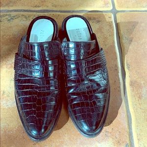 Frēda Salvador black mule Italian leather shoes